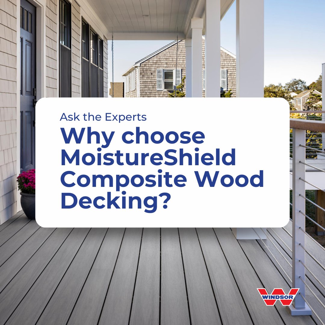 WindsorPlywood_'s tweet image. Why choose MoistureShield composite wood decking? It's all about lasting beauty and unmatched performance! 💪 Resistant to moisture, fading, and wear.🏡✨ #CompositeDecking #OutdoorLiving #MoistureShield #WindsorPlywood #AskTheExperts #TheExpertsYouNeedToKnow