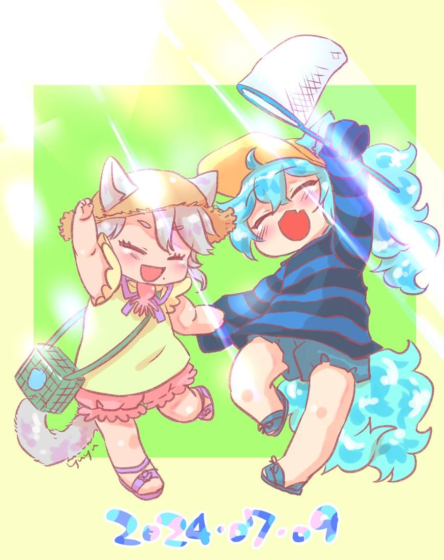 ゆゆさん(https://t.co/e91HFFkxnS)にお誕お祝いいただいた～～🥹🥹🥹ありがとうございます…!
にゃーちゃんの夏休みだ…にゃーなつ…🌻🌞🌊🍉🍧😊きゃわいい…!まぶしい…! 