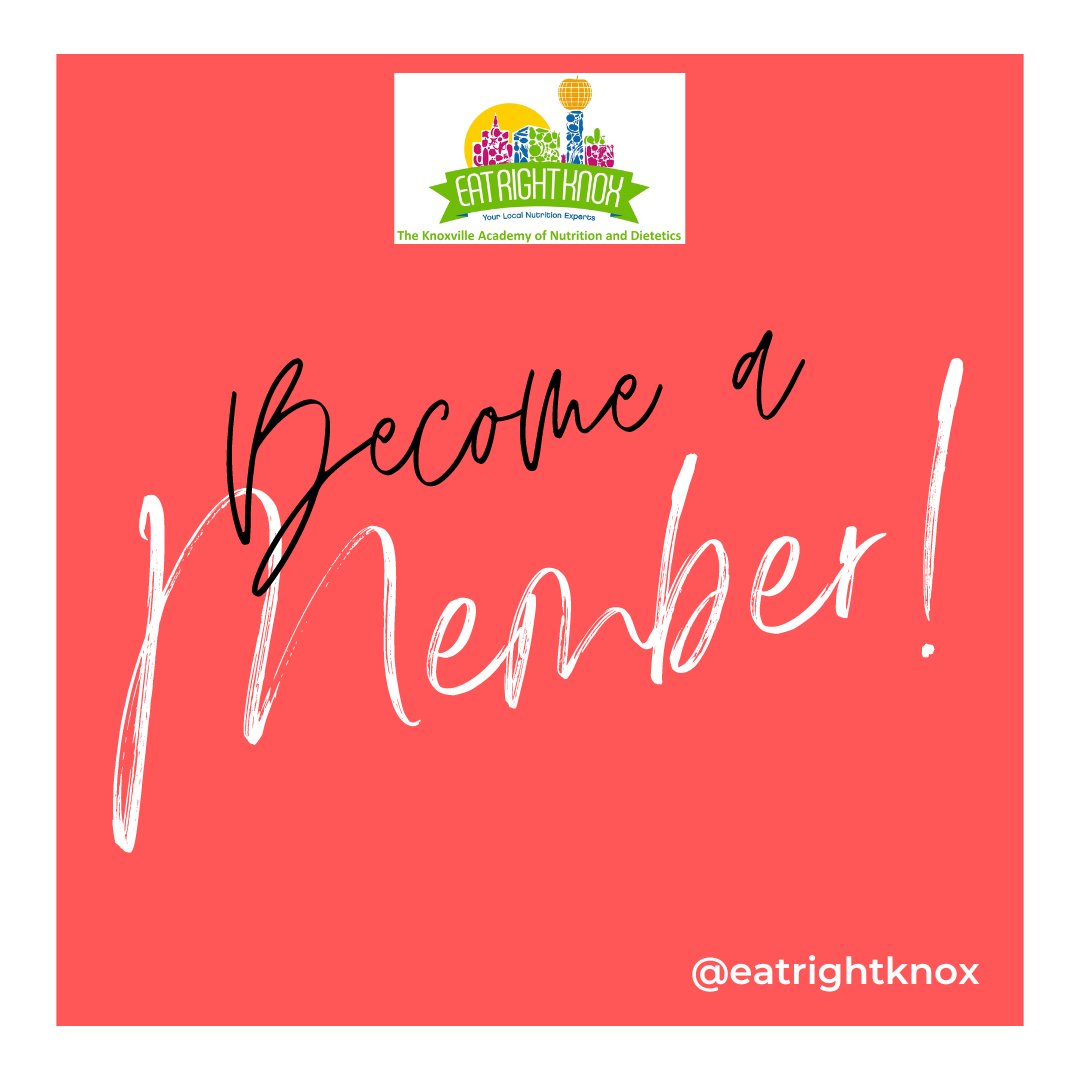 Become  a member of KAND and join the vast network of Knoxville dietitians!  Click here to join or renew today!  eatrightknox.org/join-kand/
#eatrightknox #KAND #dietitians #membershipdrive #getinvolved #networking