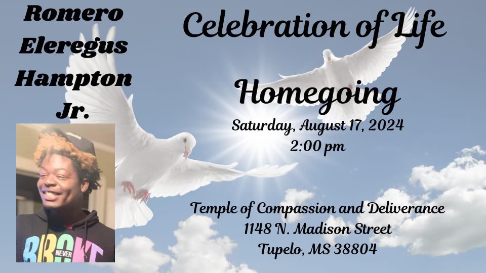 The FloodZone Club (@tupelofloodzone) on Twitter photo With heavy hearts we share the service information for <a href="/TupFB/">Tupelo High Football</a> and <a href="/TupeloHigh/">Tupelo High School</a> alumni, Romero Hampton. Big #99 was a unique personality and he will be missed! Please remember Romero’s family and friends in your prayers. Once a Wave, Always a Wave! With heavy hearts we share the service information for <a href="/TupFB/">Tupelo High Football</a> and <a href="/TupeloHigh/">Tupelo High School</a> alumni, Romero Hampton. Big #99 was a unique personality and he will be missed! Please remember Romero’s family and friends in your prayers. Once a Wave, Always a Wave!