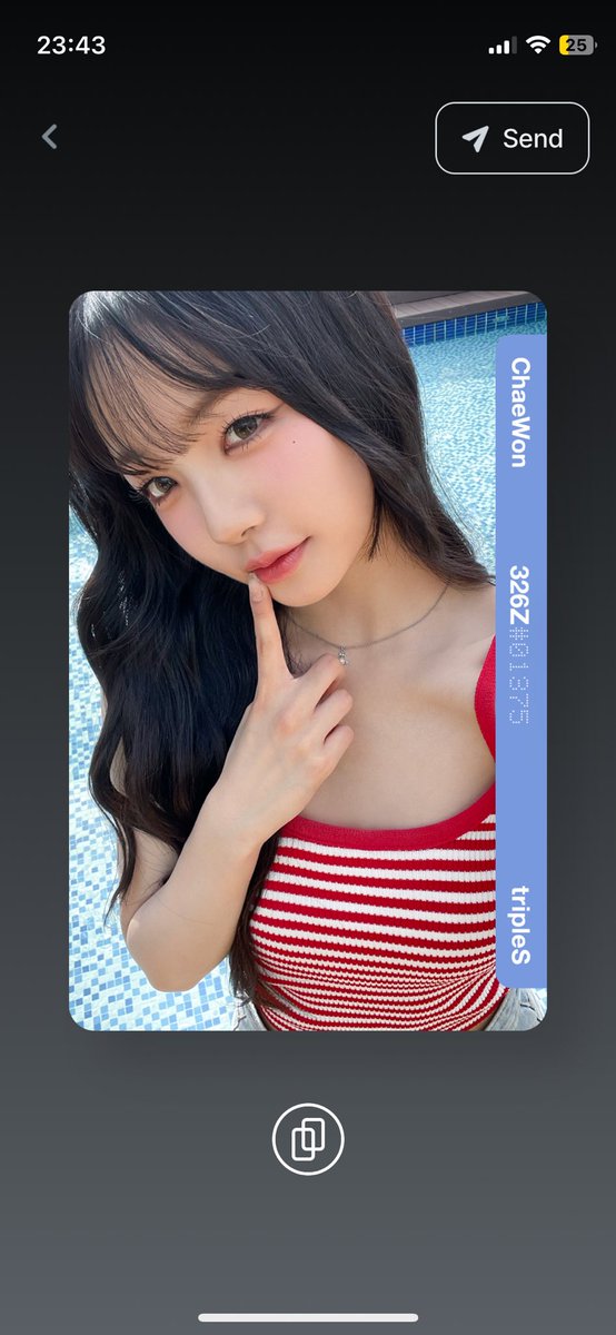 S25leah's tweet photo. TRIPLES GIVEAWAY
1 winner gets to choose between Chaewon D325 and D326

Rules:
Like+rt
Follow me (optional)
Comment your ID

Extra entries:
Like my latest Nakyoung edit on tiktok (s25leah) +5
Send me any SSS Objekt (Wavleah) +10
Help me complete my Hayeon grid 20+

DL: aug 22nd https://t.co/Sle7d752Xk