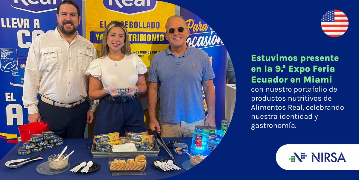 NIRSA (@nirsaoficial) on Twitter photo El sabor auténtico del Ecuador y de nuestra marca de productos <a href="/alimentosrealec/">Alimentos Real</a>, se hizo notar en la 9.ª edición de la Expo Feria Ecuador en #Miami: una excelente oportunidad para conectar con la comunidad ecuatoriana en el exterior y compartir la esencia de nuestra oferta 😋. El sabor auténtico del Ecuador y de nuestra marca de productos <a href="/alimentosrealec/">Alimentos Real</a>, se hizo notar en la 9.ª edición de la Expo Feria Ecuador en #Miami: una excelente oportunidad para conectar con la comunidad ecuatoriana en el exterior y compartir la esencia de nuestra oferta 😋.