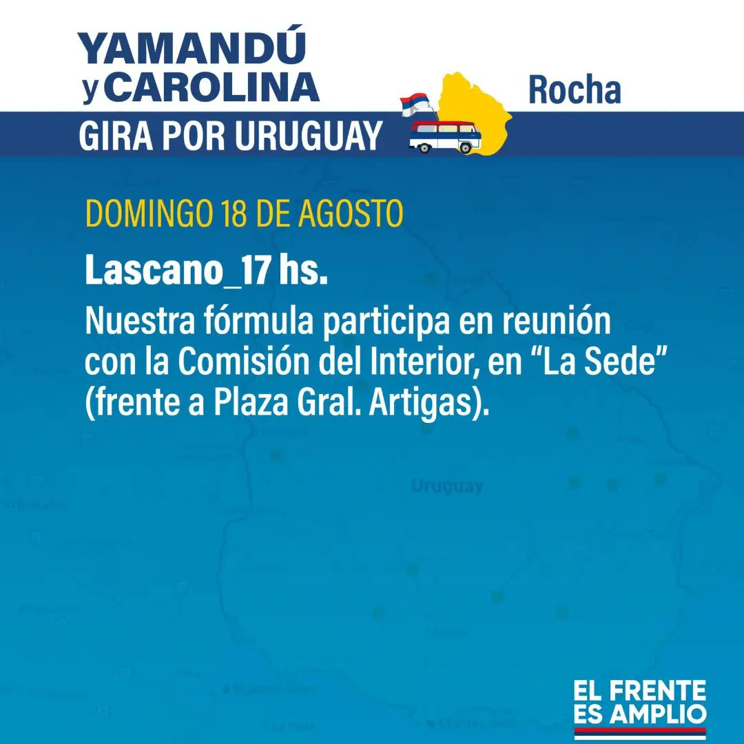 Espacio2040Mvd's tweet image. ✅15, 16 y 18/08 Nuestra fórmula estará de Gira por: Tacuarembó, Rivera y Rocha.

#SentiteParte 
#Espacio2040

📞092252040