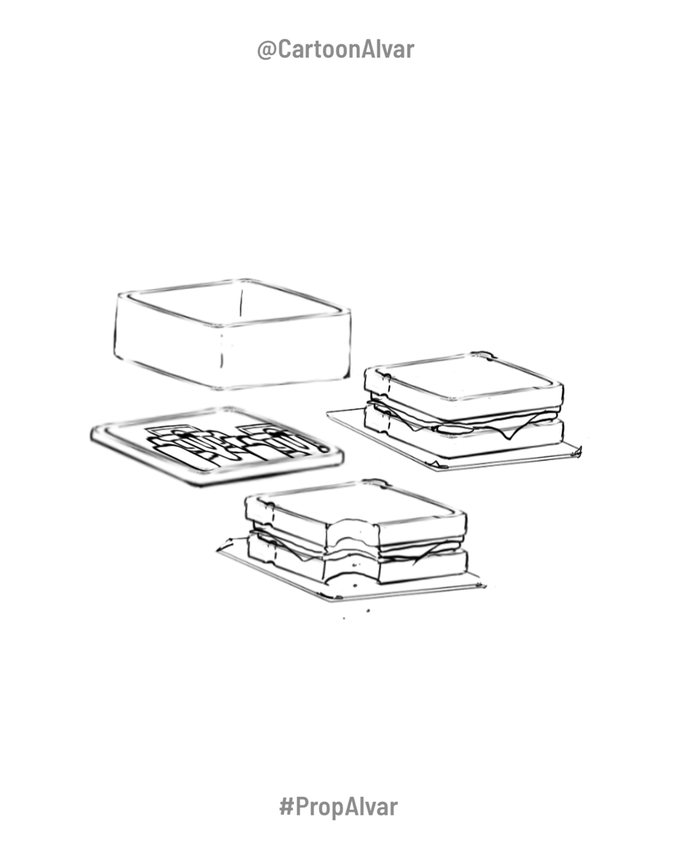 Cartoonalvar's tweet photo. Here's an illustration of a racing car lunchbox that my amazing boyfriend uses to bring sandwiches he made for us to enjoy together after track practice. I gave him this lunchbox as a gift! 🚗🥪💕 #propalvar #sandwich #drawing https://t.co/nviQTk6mUN