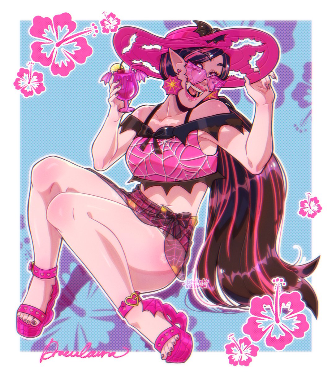 ImpastaAn's tweet photo. Scareadise Island Draculaura summer art 💕 I don't want summer to be over 😭 #art #artist #monsterhigh #draculaura #fanart #monsterhighfanart #draculaurafanart #digitalart https://t.co/LNgTzhnAHn