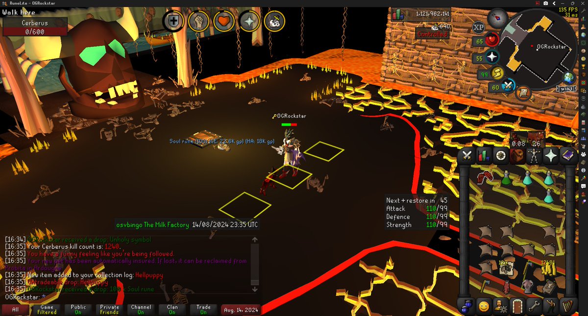OgRockstar's tweet photo. Cerb pet during the clan bingo! 22 pets now :) #Maxed #OSVets #ClanBingo https://t.co/9cpCG7HebF