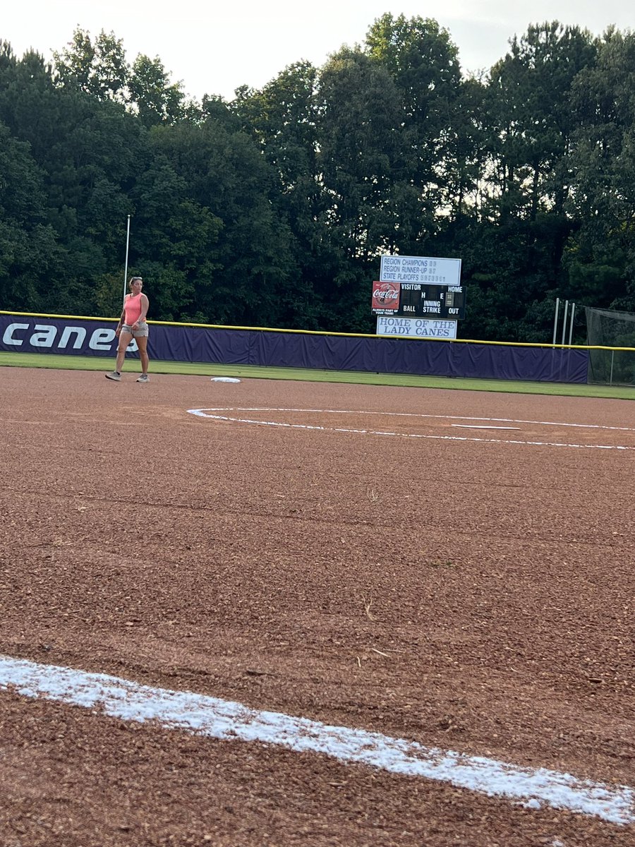Little bit of home town love this evening.   Laying lines with chalk. #monticello #canes #hurricanes