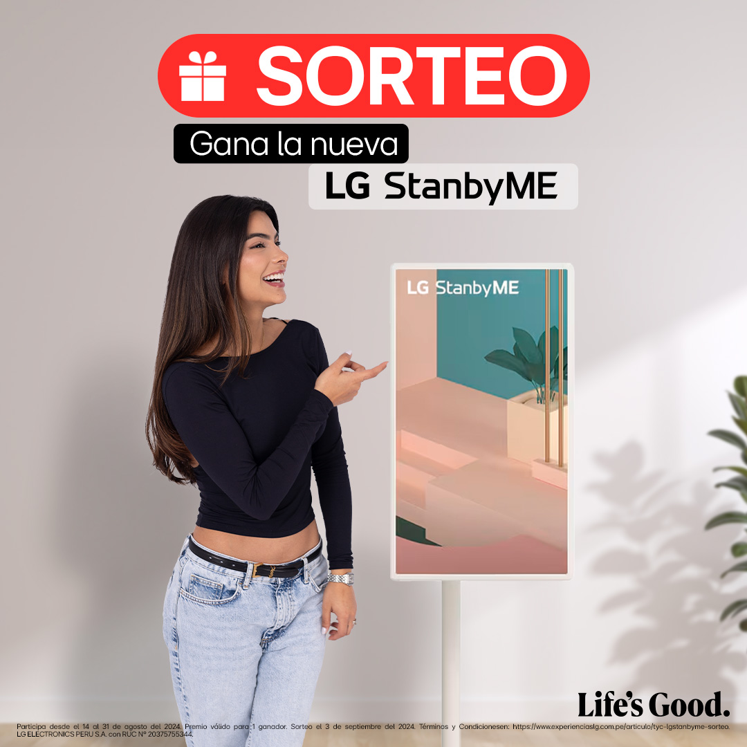 lg_peru's tweet photo. ¡Gana la nueva LG StanByME! 😉💥
1. Síguenos en nuestra página
2. Dale like a esta publicación
3. Coméntanos tu función preferida de la LG StanByME y etiqueta a 2 amigos
¡Mucha suerte! ☘️
Fecha de participación: Del 14 al 31 de agosto.
#LG #LifesGood #LGPerú #LGGlobal #Sorteo https://t.co/HyFnsGVHb5