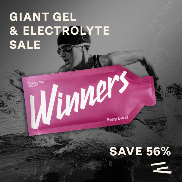 Our Giant Gel and Electrolyte Sale is on now with special pricing – including 45 x Energy Gels for $60!⁠
⁠
Offer is available for a strictly limited time - so make sure you head to winnersbars.com.au for full details.⁠