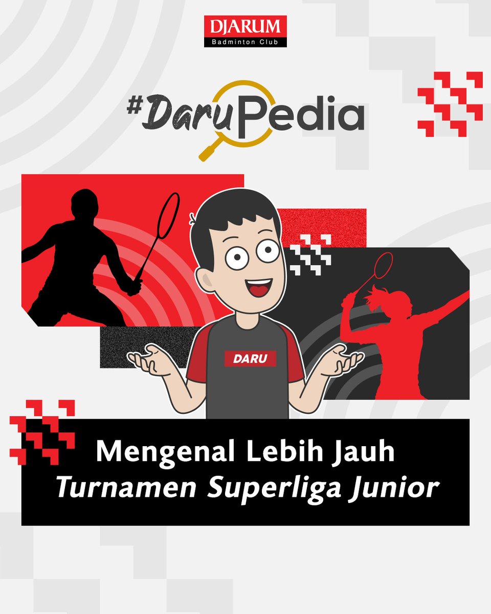 PBDjarum's tweet photo. Buat Sobat yang belum tahu turnamen Superliga Junior itu apa dan seperti apa, simak #DaruPedia kali ini, yuk!​

Kejuaraan ini diselenggarakan oleh Bakti Olahraga Djarum Foundation dan POLYTRON, supaya kakak-kakak atlet bisa terbiasa bertanding bersama tim. 👍​

#SuperligaJunior2024