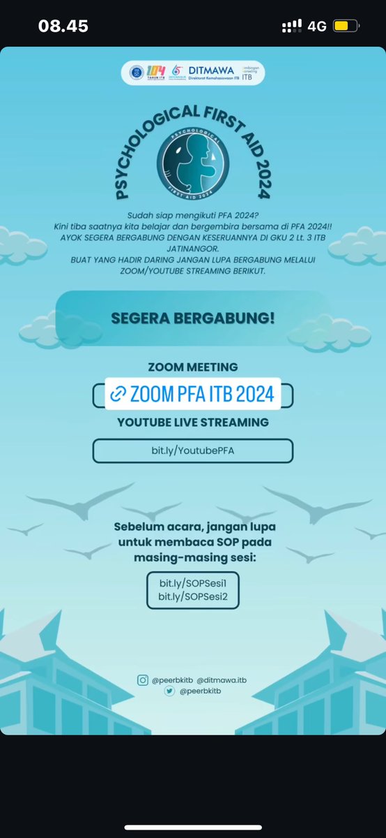 Jangan lupa untuk menghadiri PFA ITB 2024 hari ini!