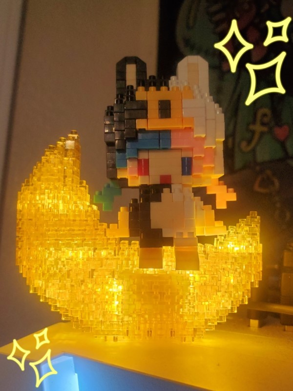 MeowthAvenger's tweet image. A Gemini bunny girl microbuild. The pink/blue hair makes me think of the pink/blue-haired twins from Rezero. #microblock #microblocks #microblockbuilds