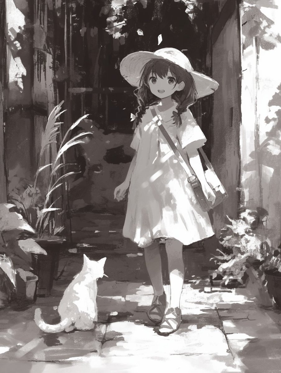 yuugaku's tweet photo. Girl and Cat walking in the Shade.
Have a Good Day☀

今日も良い一日を♪
#AIart #AIイラスト https://t.co/63lVfIHPww