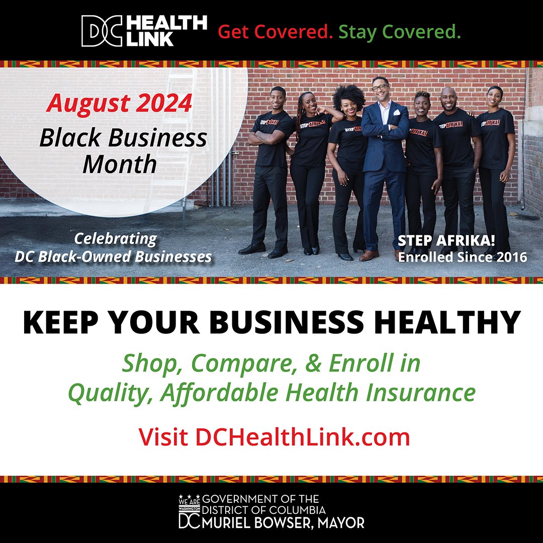 GWHCC's tweet image. 🎉 Celebrate National #BlackBusinessMonth by shining a spotlight on Black excellence in #DC! 🖤

This August (and always) ➡️ #ShopBlack, #SupportBlackBusiness, and #GetCoveredDC. 

Let's uplift our community together! 💪✨