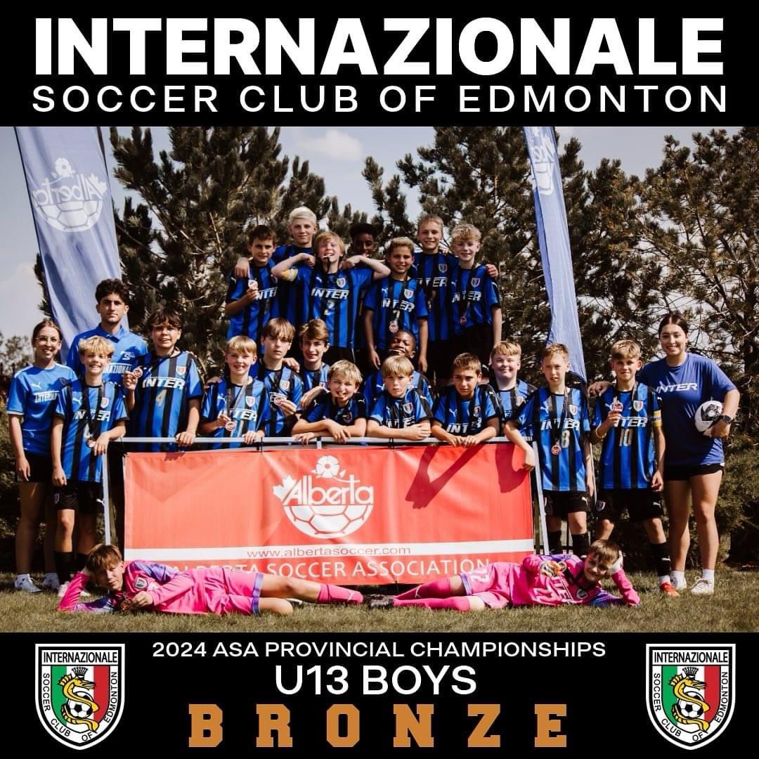Our U13 boys - 3 wins, 1 loss bring home BRONZE! Also awarded the TEAM FAIR PLAY Award @albertasoccer Provincial Championships!
Thank you to our Coach Evan, Vanessa, Hannah, and Ruslan for their dedication and commitment to this team!
#yeg #clubsoccer #albertasoccerprovincials