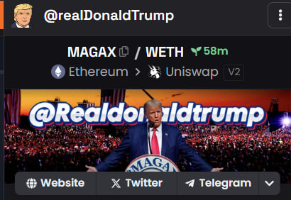 MAGAXETH's tweet photo. The $MAGAX @dexscreener chart is now updated. Marketing ads will be activated soon Dextools will be updated next! https://t.co/y1WEm9hjm1
