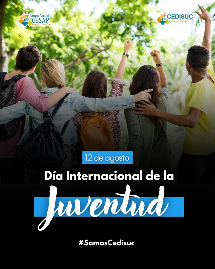 cedisuc_ve's tweet photo. #12Ago • El día internacional de la juventud se celebra anualmente el 12 de agosto, con el objetivo de promover la participación de los jóvenes en todos los ámbitos de la sociedad.

 #Sucre #Juventud #Cedisuc https://t.co/5CfFk7fk52