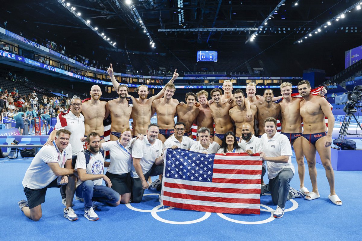 100 years after our first Bronze Medal in Paris, we did it again! 1924 ⏩ 2024

Another round of applause for the <a href="/TeamUSA/">Team USA</a> Men and staff on that epic shootout win to earn 🥉

#Paris2024 #waterpolo #Olympics photos by <a href="/jcable12/">Jeff Cable</a>