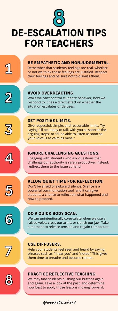 👉Need to calm things down? Try These De-Escalation Strategies

sbee.link/trua9dyg7n   via @weareteachers
#teachertwitter #teacherlife #k12