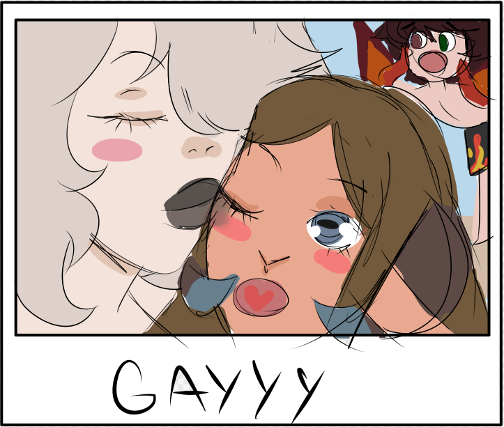 grayscalekinmen's tweet photo. A Commission I did for @Cryok0  !!! 
It took me WAY too long because I don't usually do stuff like this.. haha... 
The full picture then the polaroid's 
Ft. @REDDRAGON69691  and @GyroSun https://t.co/BfAOaevwUJ