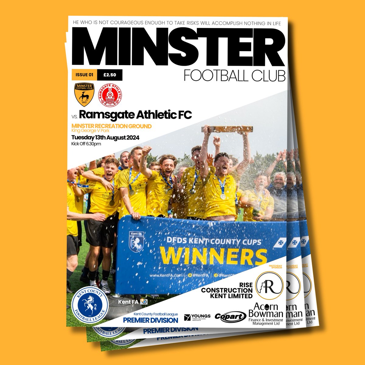 MinsterFC1911's tweet image. FREE #DIGITALPROGRAMME for our @KCFL1516
Prem Div match against @RamsgateAth_FC this evening.

qrco.de/MFC-2425-PROG01

Thanks to our sponsors:

@RiseConstruct 
#AcornBowmanFinance
@CopartUKLimited
#YoungsTBM     

Spread the word via our friends:
@Non_League_Talk @NonLeagueFix