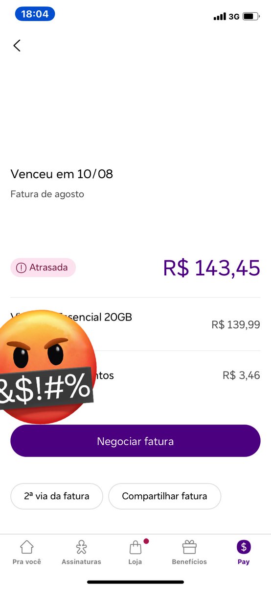 SamuelCFreitas's tweet photo. @vivobr  além do assalto na fatura, inclusive não pagarei esse mes, vou cancelar e entrar com processo ✌🏻, vocês são pessimos em tudo, não só para internet móvel. https://t.co/R9HStTgA2b