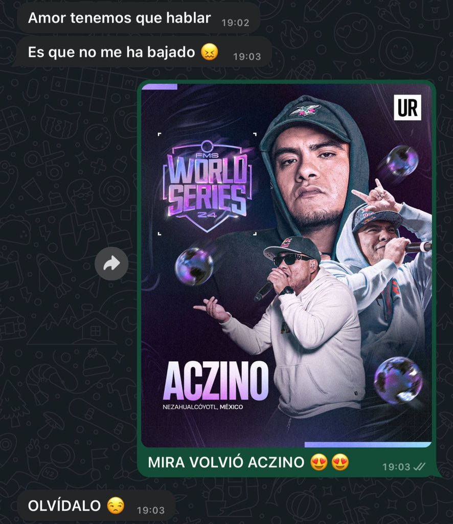 fmsworldseries's tweet photo. Prioridades 😈🤟🏽 https://t.co/zpwFrObQMK