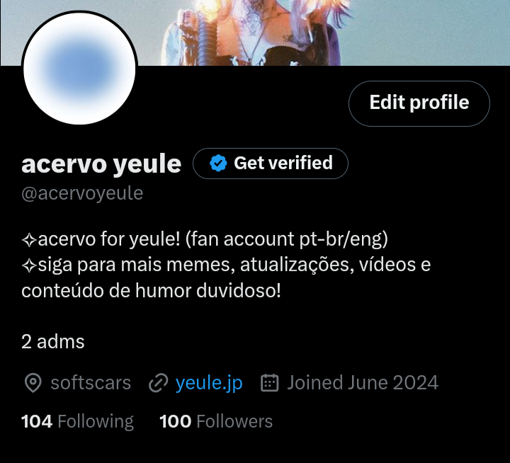 acervoyeule's tweet photo. BATEMOS 100 SEGUIDORES GLITCHESS!!!!! OBG NOVAMENTE POR TODOS QUE SEGUEM A PÁGINA E ACOMPANHAM ESSES ADMS MEIO DOIDOS POSTANDO MEME RUIM DE YEULE, UNIAO #yeuletwt https://t.co/GkEOVMwDfe
