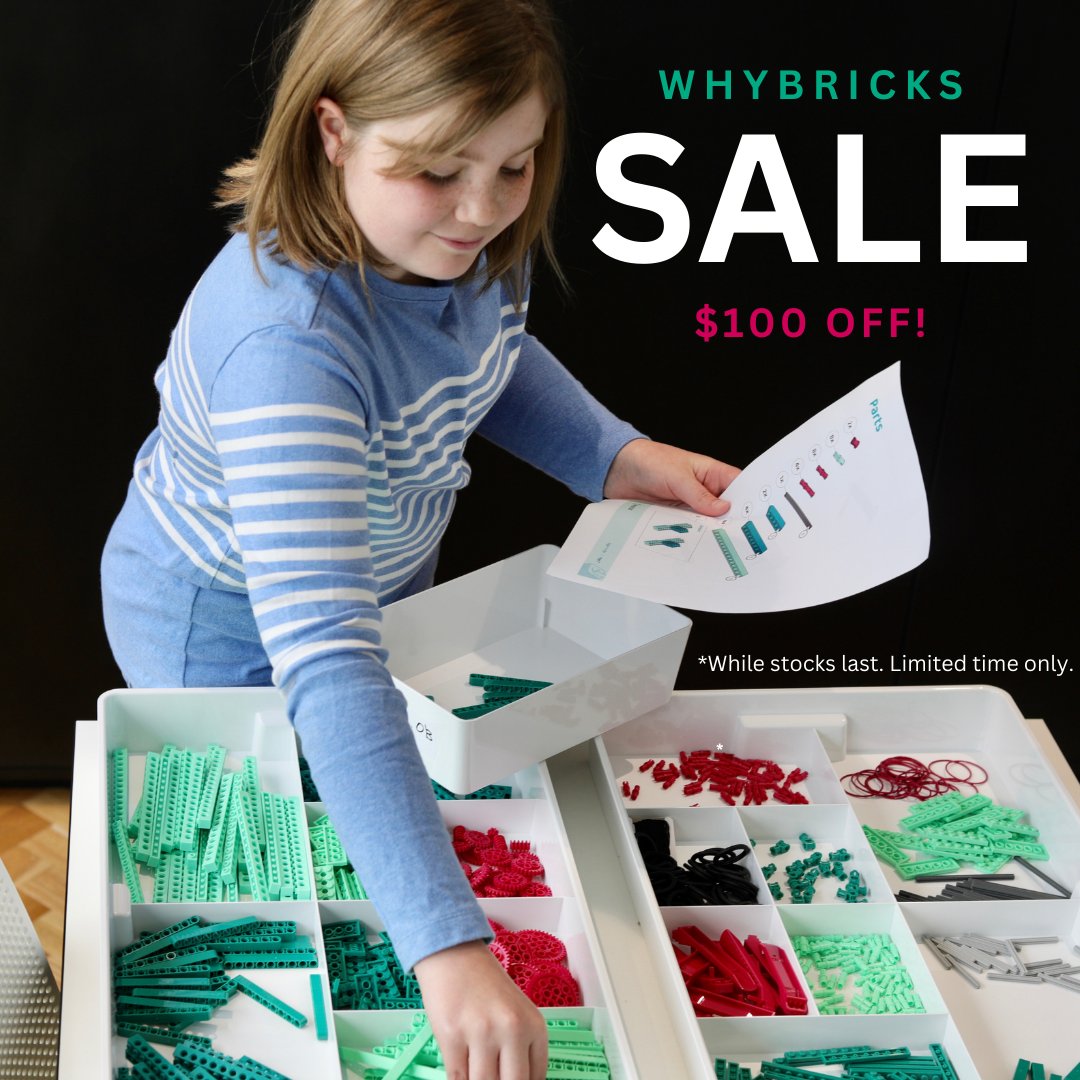 WhybricksEDU's tweet image. You read that right! On sale for a limited time and whilst stocks last, Whybricks is available for only $95 USD.

SAVE $100 USD!

Offer won&apos;t last forever so shop now at whybricks.com/shop

#STEM #physics #physicalscience #handsonlearning #handsonmindson #noticeandwonder