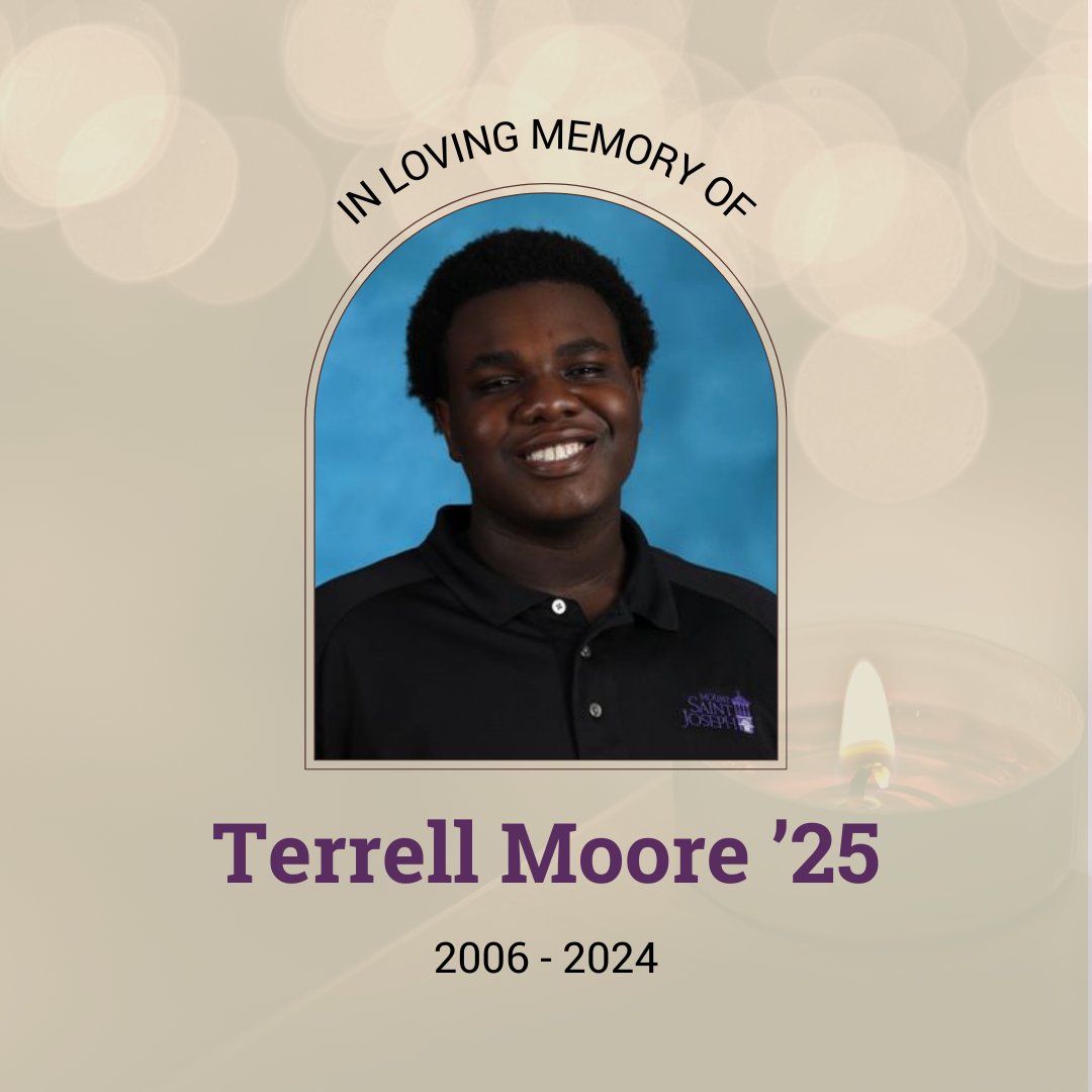 MSJGaels's tweet image. With great sadness, we share that Terrell Moore ’25 passed away on Saturday. He was an Honor Roll student and a vibrant member of our community. To remember Terrell, a prayer service will be held on 8/16 at 7:00 p.m. Funeral arrangements will be sent out once they are finalized.