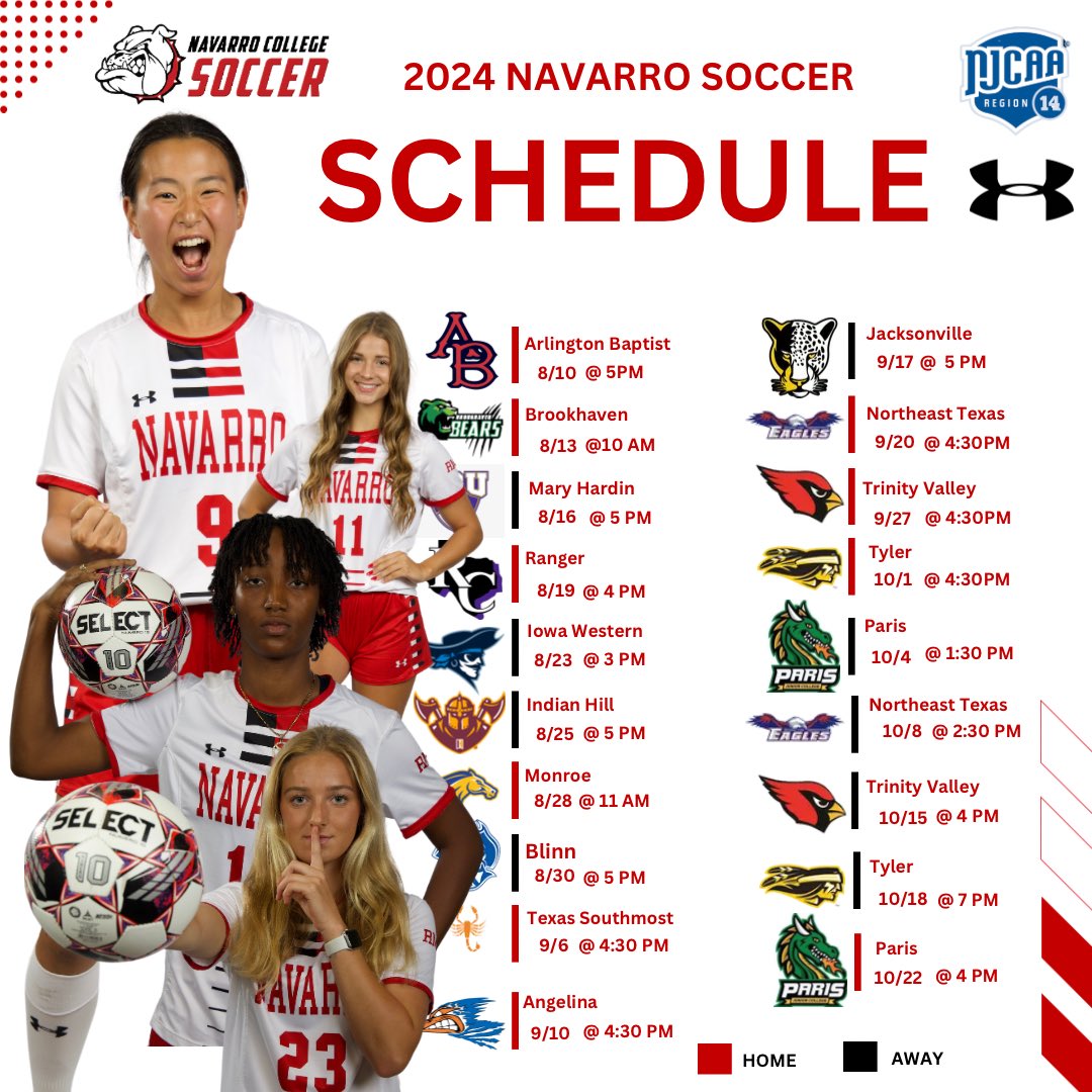 Navarro College Soccer (@soccer_navarro) on Twitter photo ⚽️ Fall Soccer Schedule is Here! ⚽️
We’re excited to share our fall season soccer schedule with all our amazing supporters! Mark your calendars and come cheer us on as we take on our opponents this season. Let’s make this a season to remember! ⚽️💪 <a href="/NavarroSports/">NavarroSports</a> ⚽️ Fall Soccer Schedule is Here! ⚽️
We’re excited to share our fall season soccer schedule with all our amazing supporters! Mark your calendars and come cheer us on as we take on our opponents this season. Let’s make this a season to remember! ⚽️💪 <a href="/NavarroSports/">NavarroSports</a>