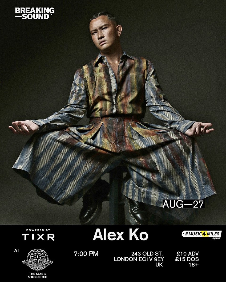 OfficialAlexKo's tweet image. 2 weeks until my live performance with #breakingsound in Shoreditch, London. Buy your tickets now and join me on the 27th August officialalexko.com