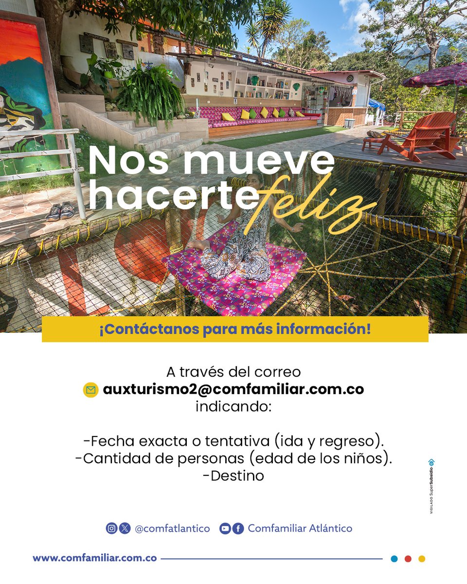 🌿 ¡Vive una experiencia inolvidable rodeado de naturaleza en el Hotel Chünü'ü Minca! 🌿
Ubicado a orillas del río Minca, este encantador hotel ofrece una combinación única de confort y aventura en medio de la exuberante Sierra Nevada de Santa Marta.
¿Listo para reservar?