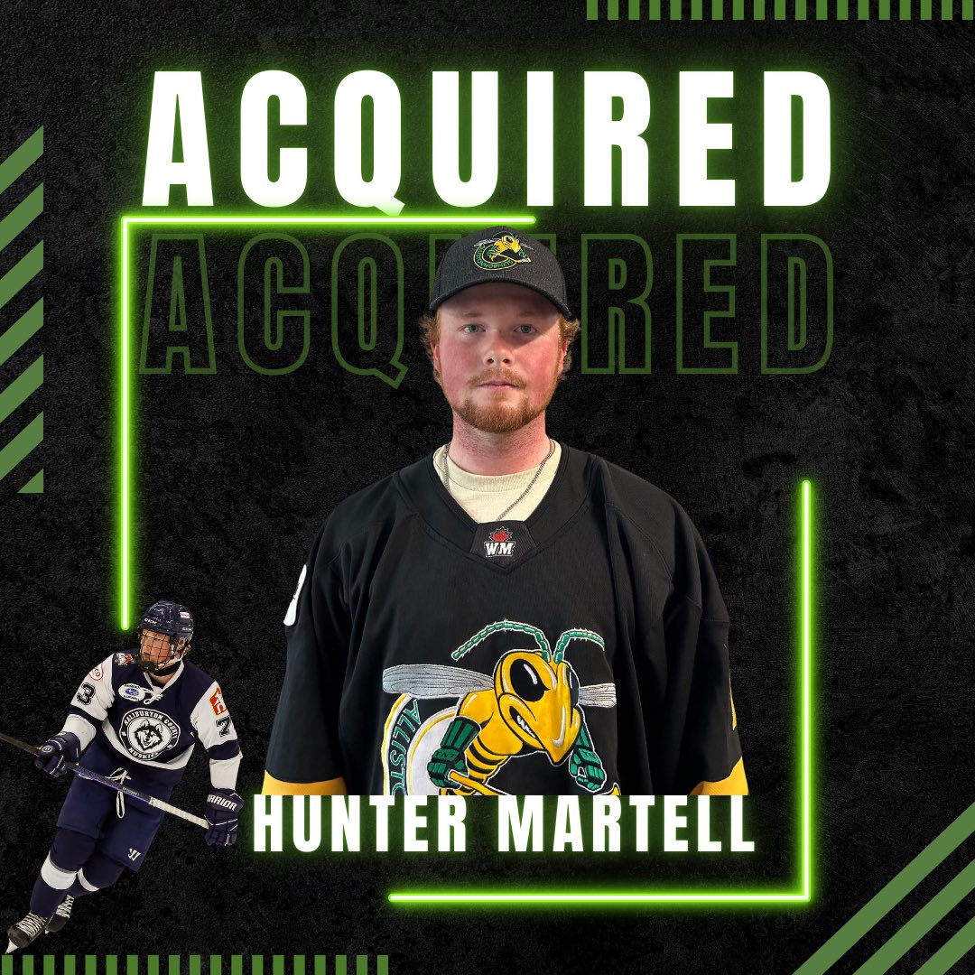 AllistonHornets's tweet photo. Excited to welcome Hunter Martell from the Haliburton Huskies to our team! 🏒 With his skills and drive, we’re ready for an incredible season ahead. https://t.co/z1CreH76kP