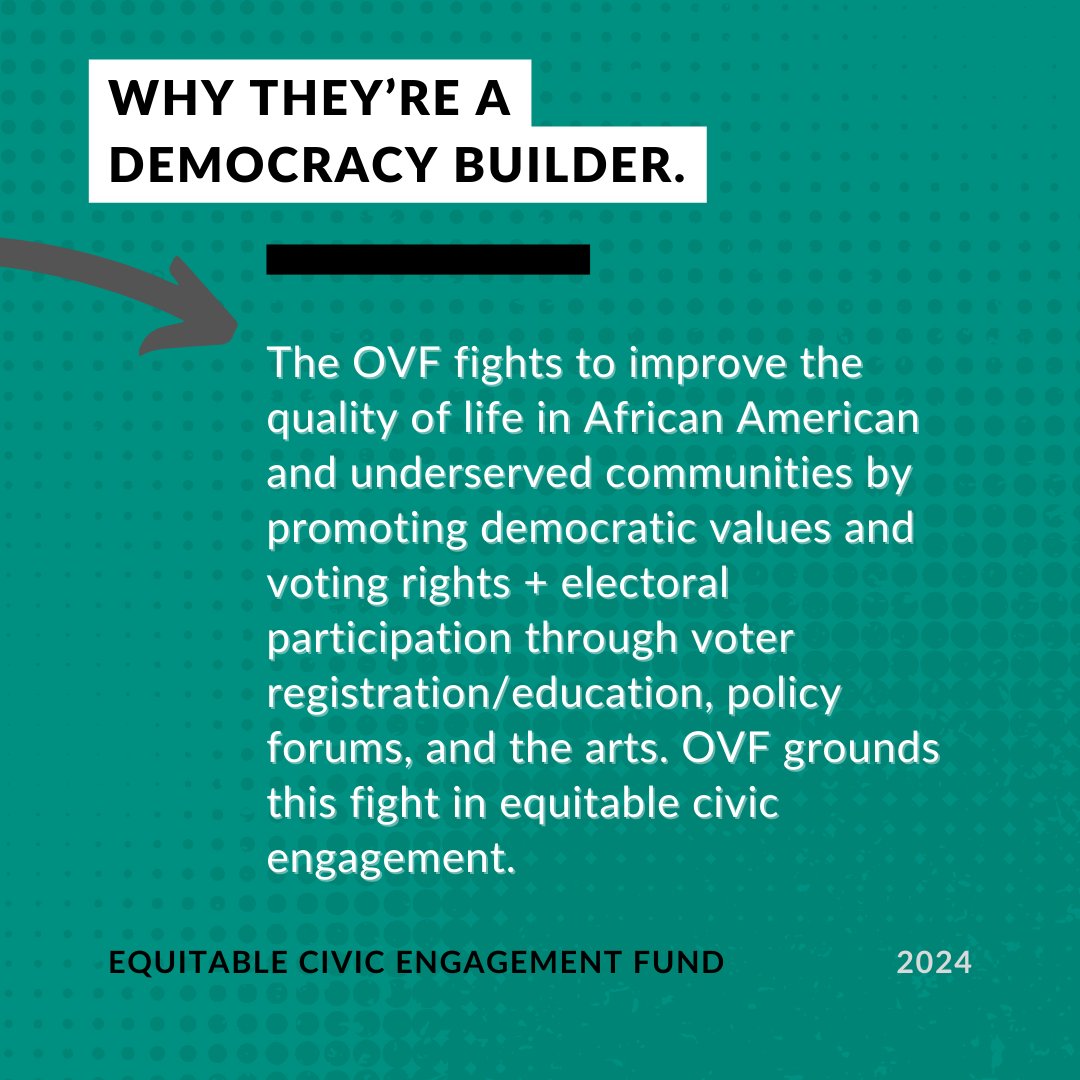 CLEVotes's tweet image. We&apos;re introducing our #ECEF Grantee 🎉

The Ohio Voter Fund is dedicated to increasing civic participation in communities of color through programs that improve the quality of life!

Stay tuned as we highlight our Equitable Civic Engagement Fund grantees!