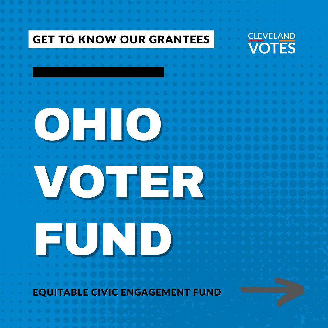 CLEVotes's tweet image. We&apos;re introducing our #ECEF Grantee 🎉

The Ohio Voter Fund is dedicated to increasing civic participation in communities of color through programs that improve the quality of life!

Stay tuned as we highlight our Equitable Civic Engagement Fund grantees!