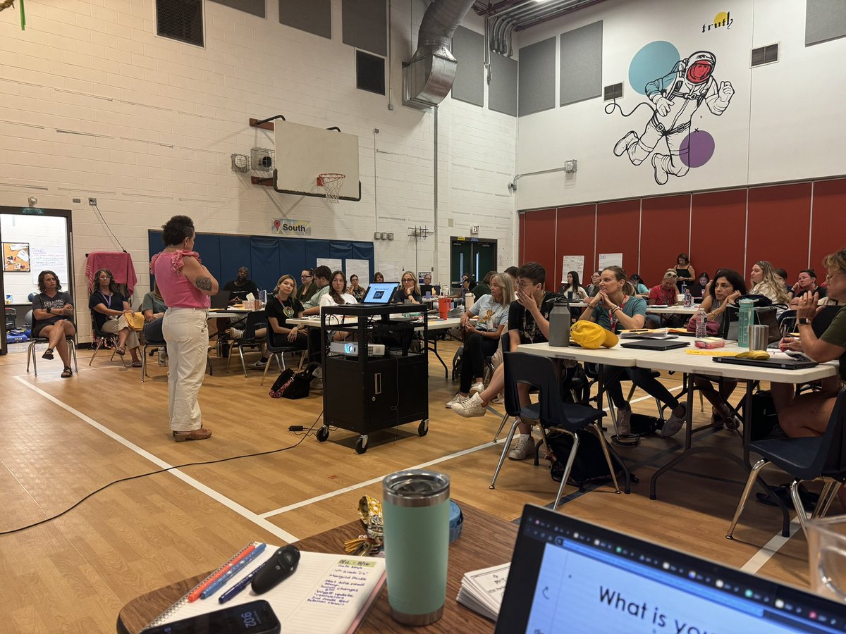 AggieJohnNeeley's tweet photo. Another great day of PD at @Patton_Pioneers ! Marigolds, mission, vision, and Legacy were on the agenda today before some heavy dose of PPFT!   @LaurenHollander  @SnowdenEducates https://t.co/KfKTJQ9p5j