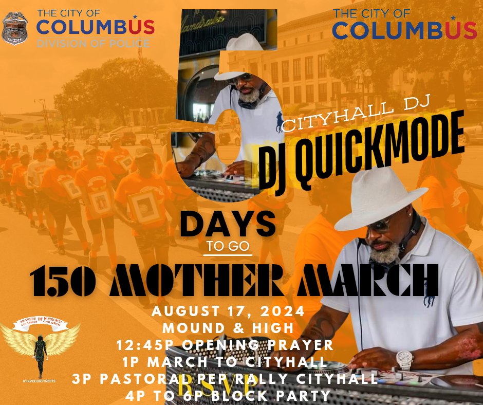 5 DAY COUNT DOWN!!!! MEET US AT MUNICIPAL COURT HOUSE STEPS! 

MARCH FOR MURDERED VICTIMS! PEP RALLY! BLOCK PARTY! 
PAIN TO PURPOSE TO CELEBRATION! DJ QUICKMODE IS OUR PEP RALLY DJ! WE ARE IN FOR AN INCREDIBLE RIDE!