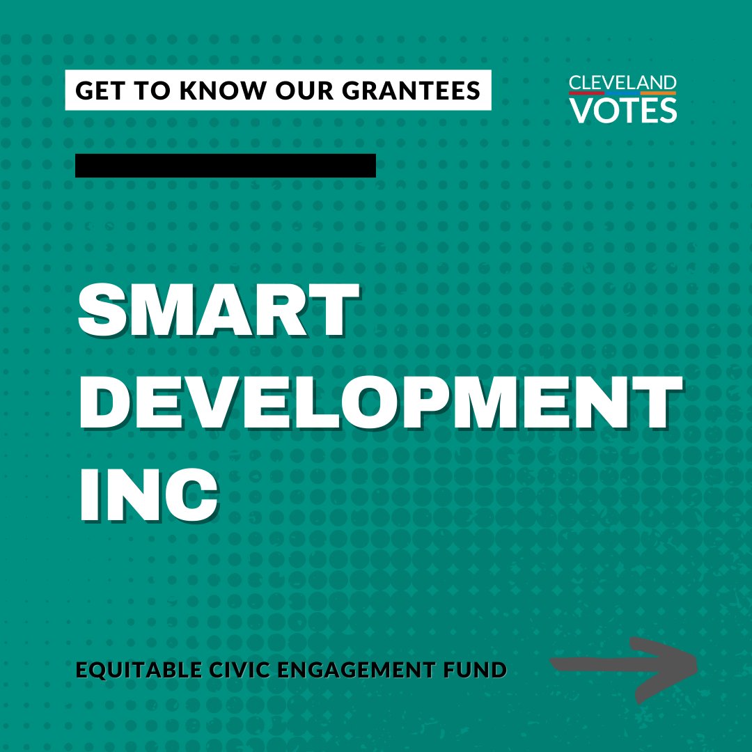 CLEVotes's tweet image. Today, we&apos;re introducing our #ECEF Grantee 🎉

Smart Development Inc. works to enhance the social safety net, increase civic participation, and expand opportunities for at-need families to grow roots, increase their civic engagement + lead toward pathways of self-sufficiency.