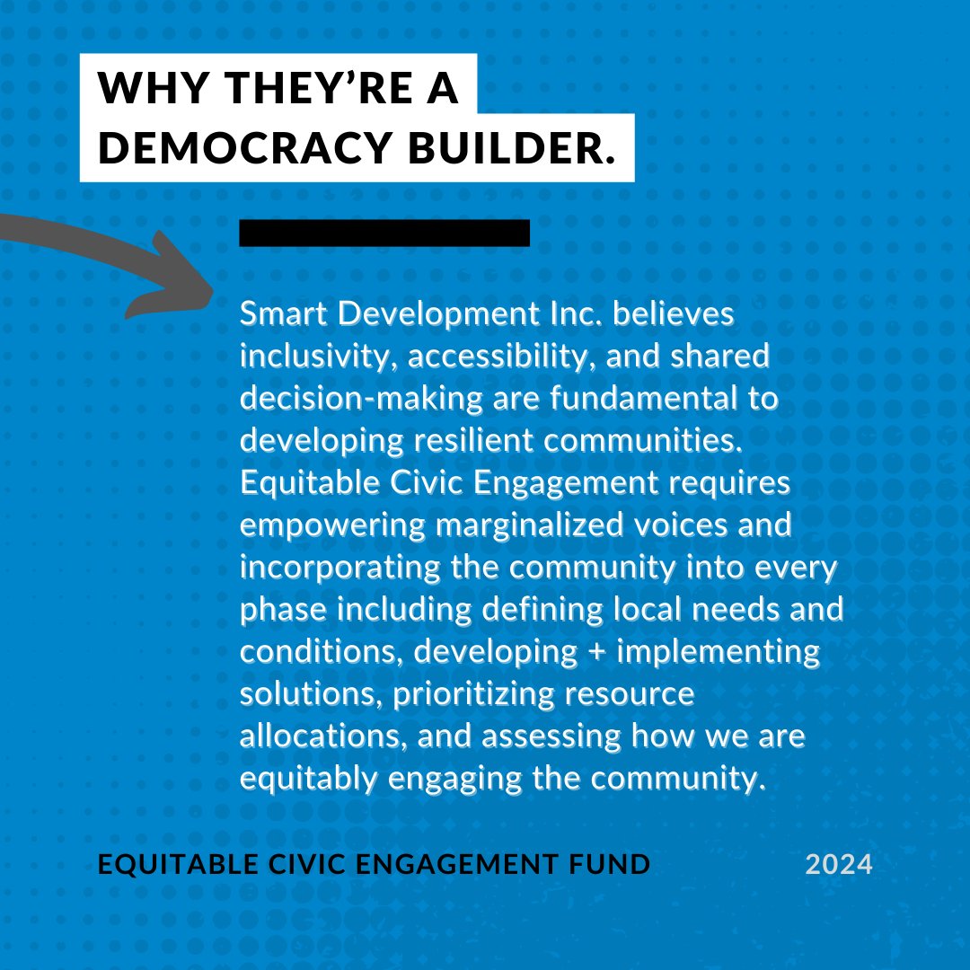 CLEVotes's tweet image. Today, we&apos;re introducing our #ECEF Grantee 🎉

Smart Development Inc. works to enhance the social safety net, increase civic participation, and expand opportunities for at-need families to grow roots, increase their civic engagement + lead toward pathways of self-sufficiency.