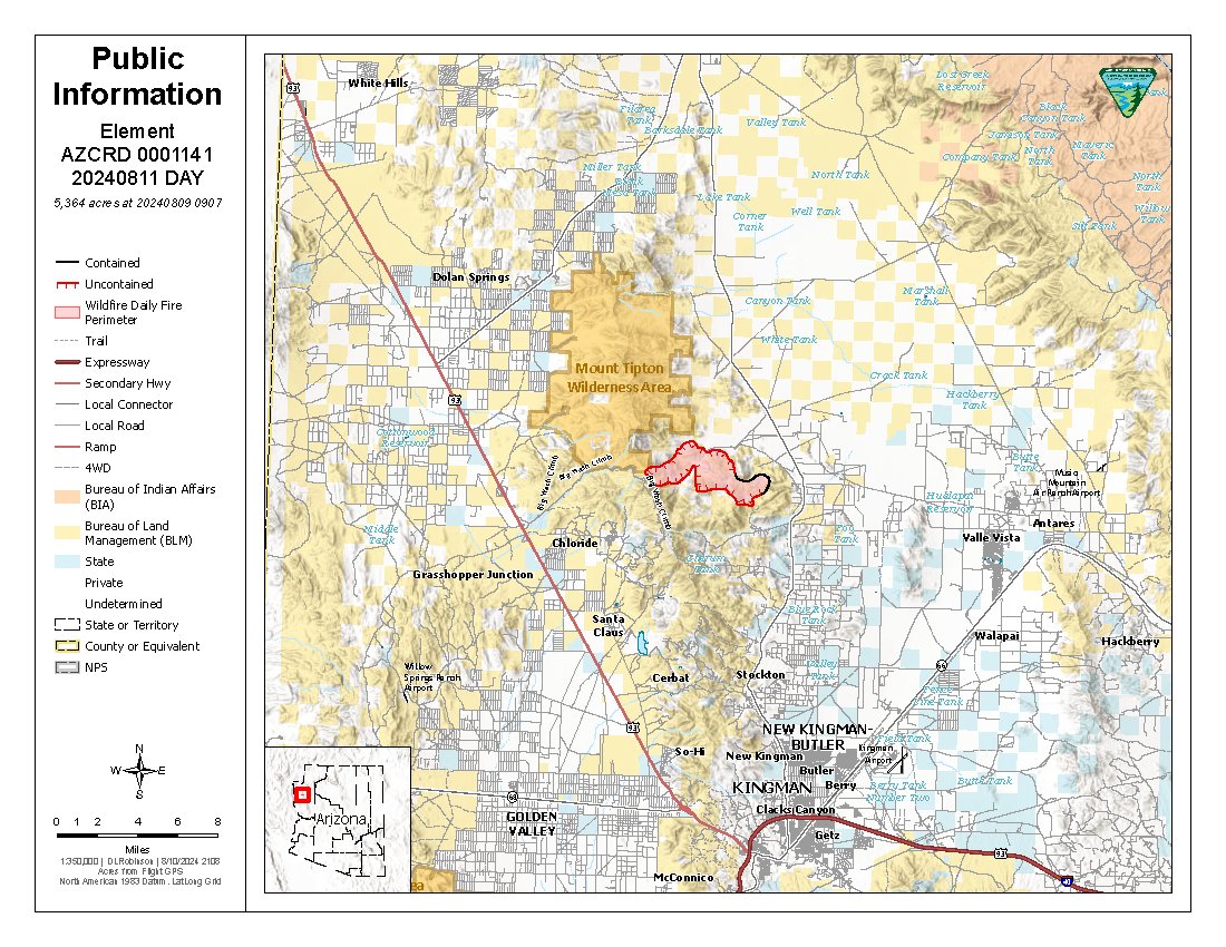 BLMAZFire's tweet image. CRD-#ElementFire Update
Acreage: 5,634; Containment: 31%
Info #: (928) 362-0549
The Element Fire experienced no new growth.  The fire will continue to be monitored as demobilization begins today.
#AZFire
More info: inciweb.wildfire.gov/incident-infor…