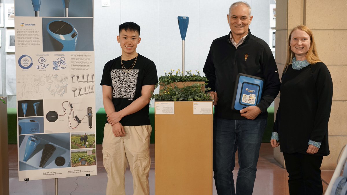 ASU SolarSPELL Initiative (@solarspell) on Twitter photo We'd like to offer a heartfelt congratulations to Brandon Lê on being a finalist for this year's Don Norman Design Awards for his work on SolarSENSE, an offline, off-grid soil sensor designed to give smallholder farmers access to actionable soil data! 🏅
<a href="/ASUHIDA/">Herberger Institute</a> #GlobalImpact We'd like to offer a heartfelt congratulations to Brandon Lê on being a finalist for this year's Don Norman Design Awards for his work on SolarSENSE, an offline, off-grid soil sensor designed to give smallholder farmers access to actionable soil data! 🏅
<a href="/ASUHIDA/">Herberger Institute</a> #GlobalImpact