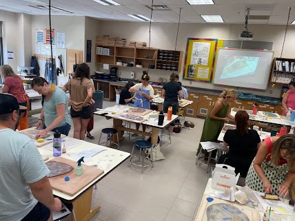 Thank you Ms. Warren and Mrs. Theis for leading today with creative and relevant art studio PD! Nothing better than teachers teaching  teachers! They shared new skills and knowledge gained while attending the 2024 NCECA’s Annual Conference!
