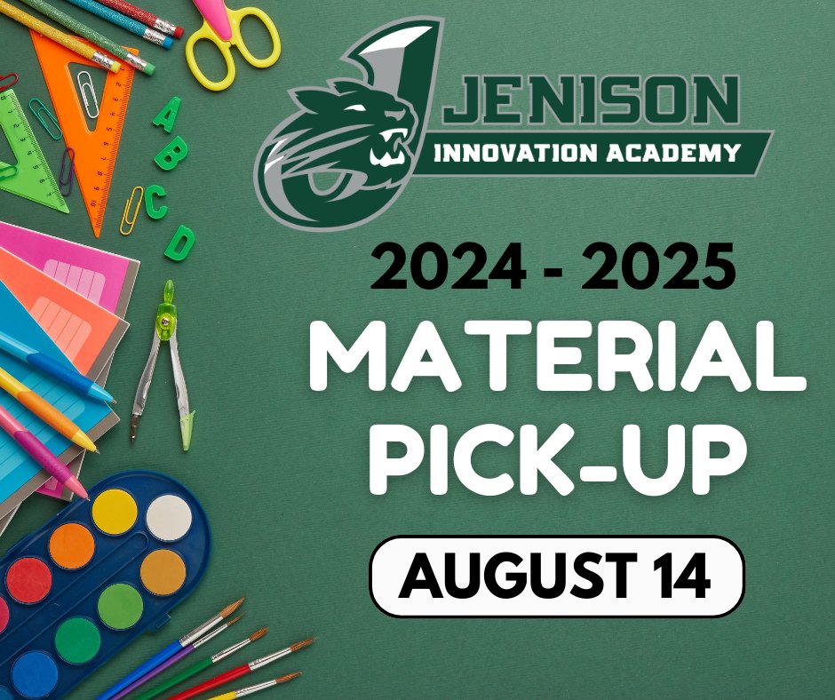 Welcome to the 2024-2025 school year! 💚

We look forward to seeing our full-time online and blended JIA students &amp; families at Material Pick-up on Wednesday, August 14 between 9am-3pm. Please complete the Pre-Material Pick-Up Paperwork (emailed) prior to picking up materials. ✨