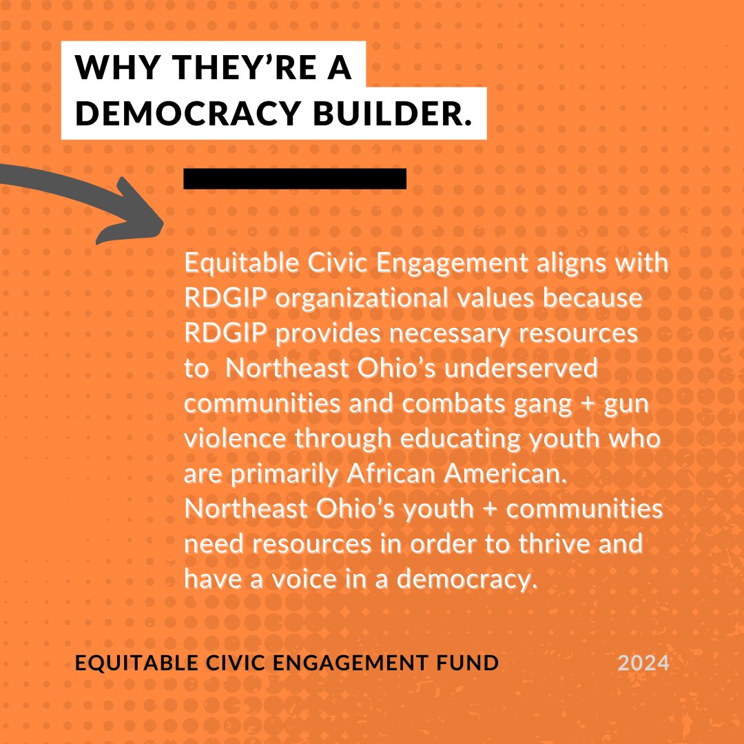 CLEVotes's tweet image. We&apos;re introducing our #ECEF Grantee🎉

ReNOUNce DeNOUNce Gang Intervention Program (RDGIP) reduces gang involvement and violence through a 10-week program and through Community Violence Intervention efforts designed for at-risk youth aged 11 to 25 in Northeast Ohio.