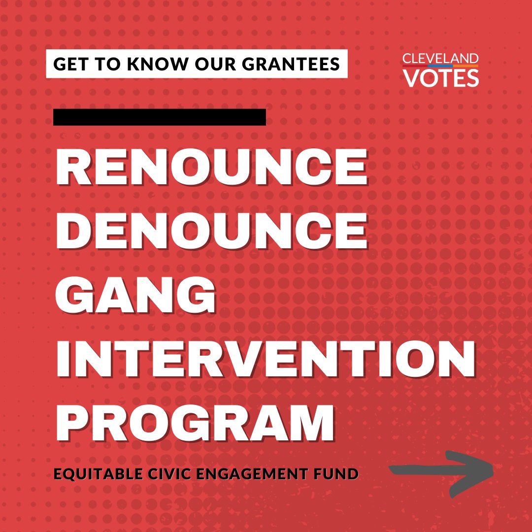 CLEVotes's tweet image. We&apos;re introducing our #ECEF Grantee🎉

ReNOUNce DeNOUNce Gang Intervention Program (RDGIP) reduces gang involvement and violence through a 10-week program and through Community Violence Intervention efforts designed for at-risk youth aged 11 to 25 in Northeast Ohio.