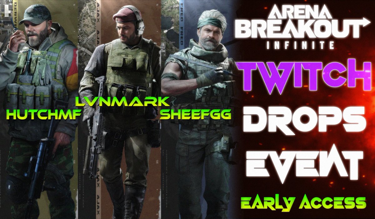 Tonights lineup for <a href="/ArenaBreakoutPC/">Arena Breakout Infinite</a> at 10pm 

Myself
<a href="/SheefGG/">SheefGG</a>  
<a href="/LVNDMARK_tv/">LVNDMARK</a> 

Lets get that Bread ! 

Twitch.tv/HutchMF