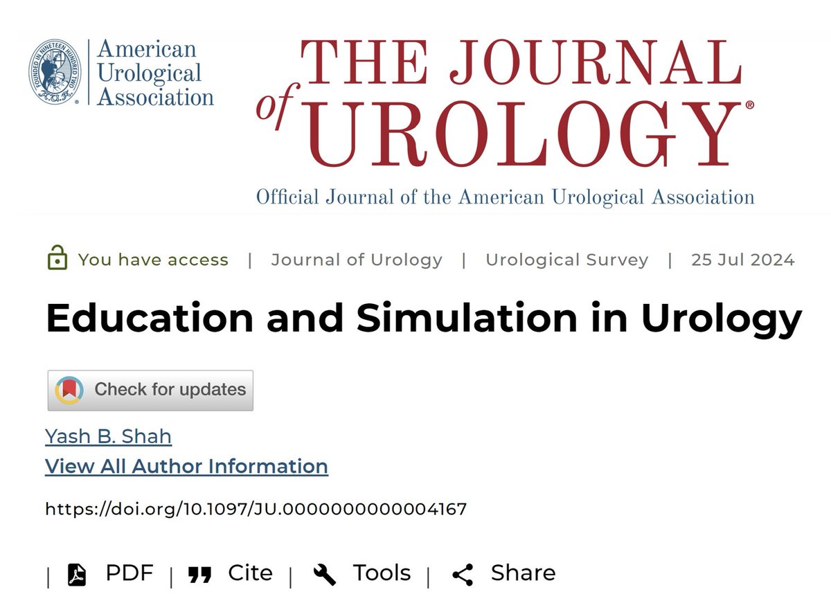 Yash Shah (@yashbshah) on Twitter photo Excited to share the newest series in the Urological Review Survey <a href="/JUrology/">Journal of Urology</a>! Tune in every month to catch the latest in medical education research and surgical simulation innovations
auajournals.org/doi/10.1097/JU… Excited to share the newest series in the Urological Review Survey <a href="/JUrology/">Journal of Urology</a>! Tune in every month to catch the latest in medical education research and surgical simulation innovations
auajournals.org/doi/10.1097/JU…