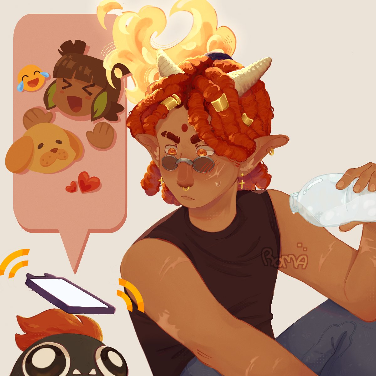 romadoidices's tweet photo. "are you the person who's been sending me nonstop puppy videos??"
#LMKfanart #dragonfruitshipping https://t.co/5J65Tk0Mhg