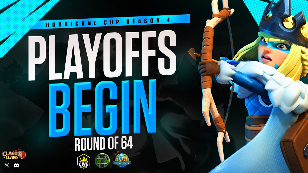 The playoffs of Hurricane Cup S4 start now!

The top 64 teams of the group stages move forward and go head-to-head this week in the round of 64! Half will move forward, but who will emerge victorious? 

Good luck to all the teams participating!

#HurricaneOnTop | #ClashofClans